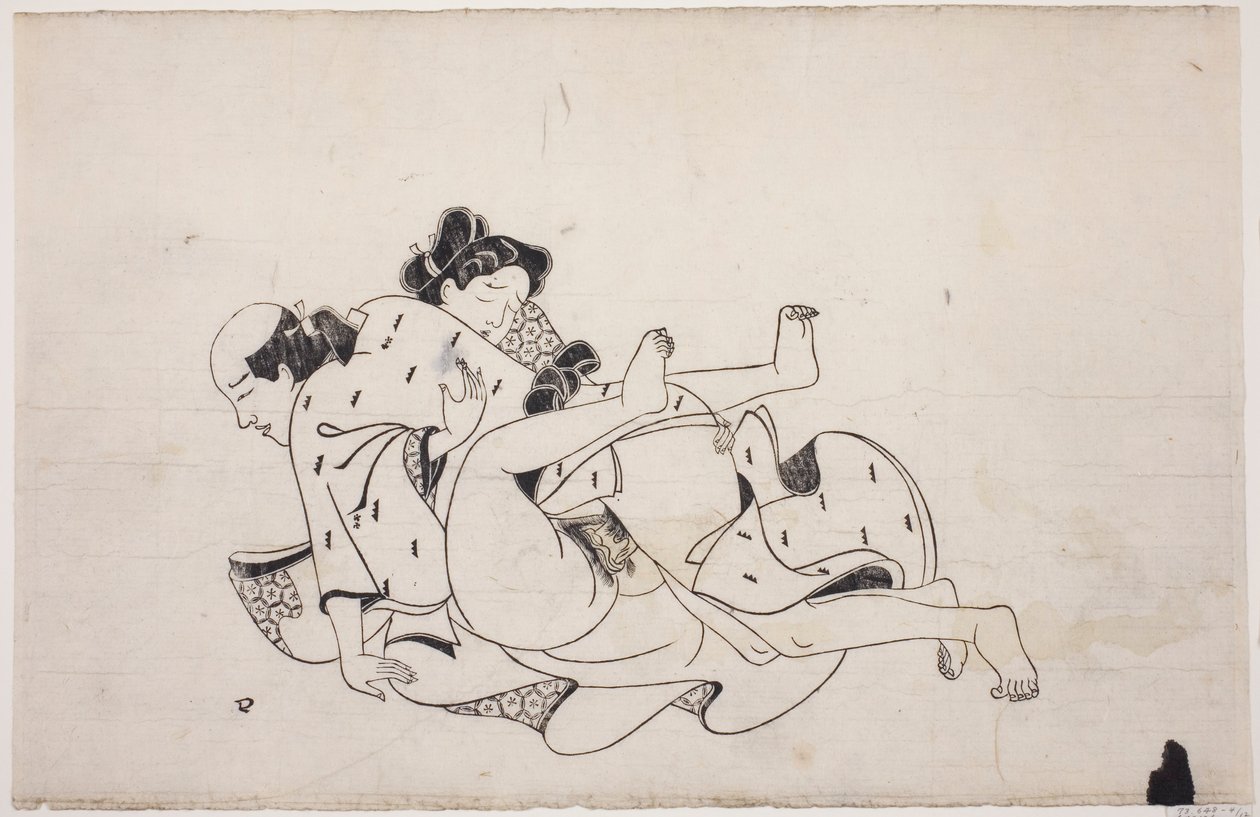 Een blad uit een shunga-album door Unknown artist