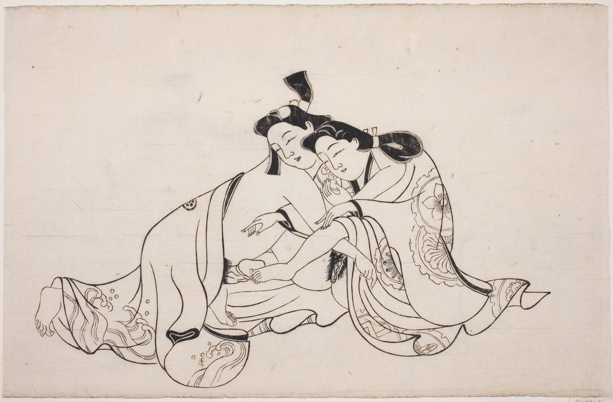 Een blad uit een shunga-album door Unknown artist