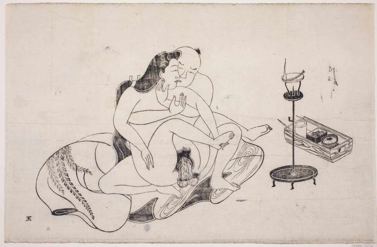 Een blad uit een shunga-album door Unknown artist