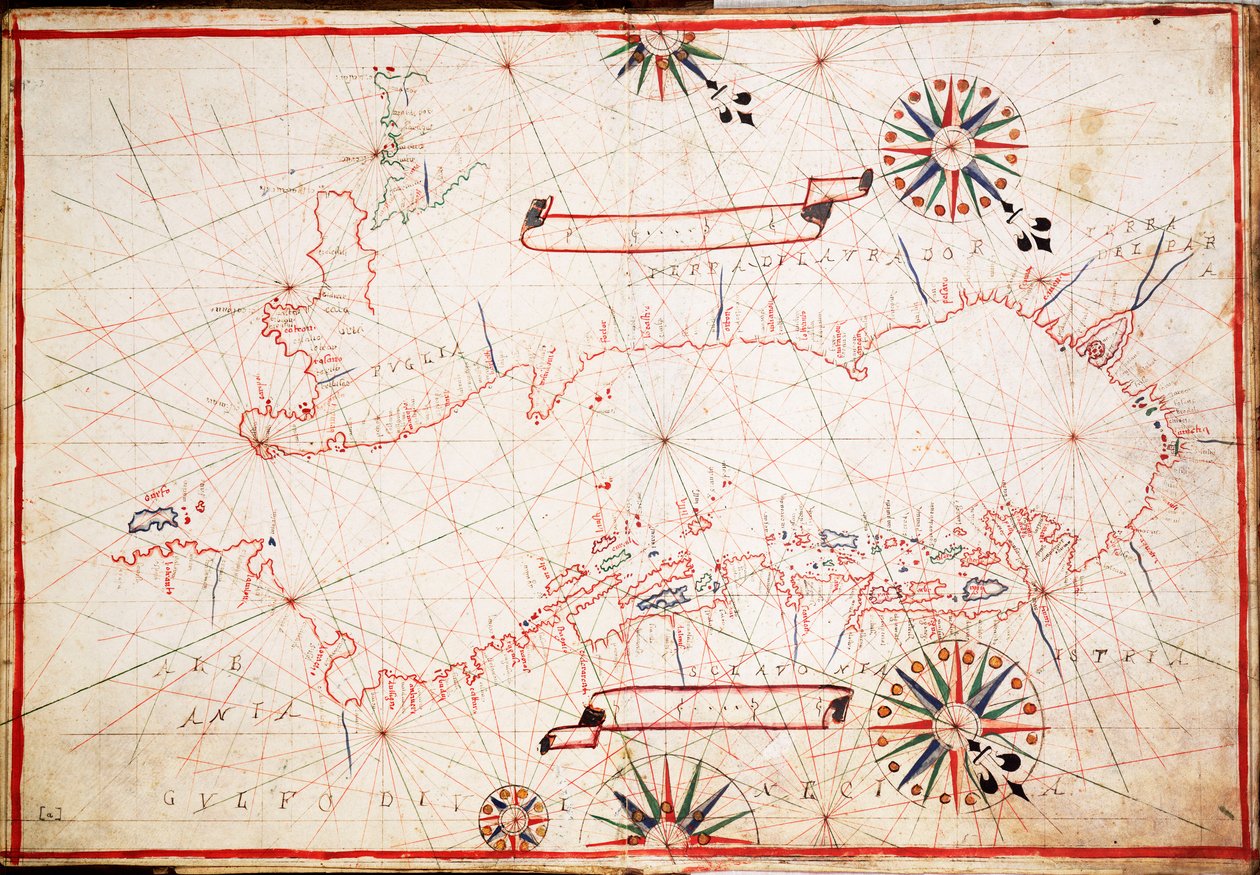 Adriatische kaart, c.1620 door Unknown artist