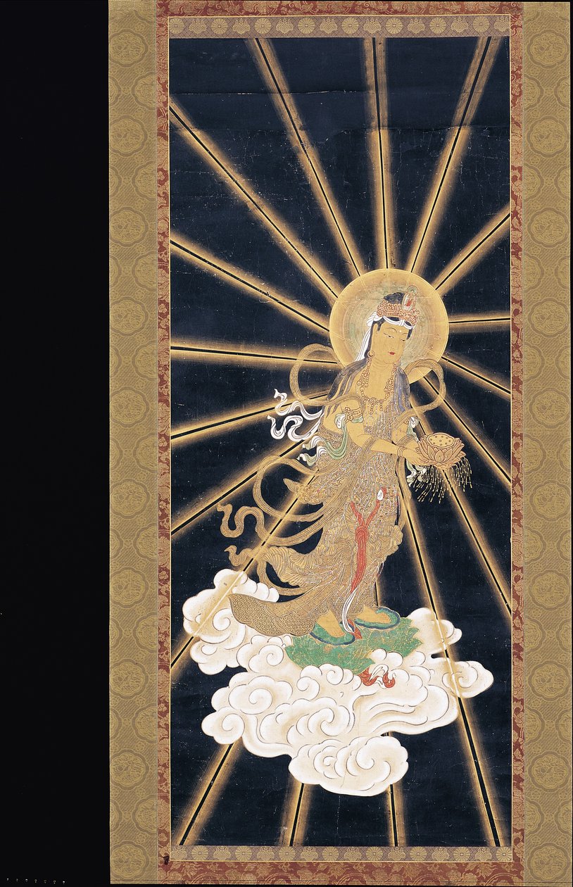 Amitabha (Amida) Triade die uit de Hemel Neerdaalt door Unknown artist