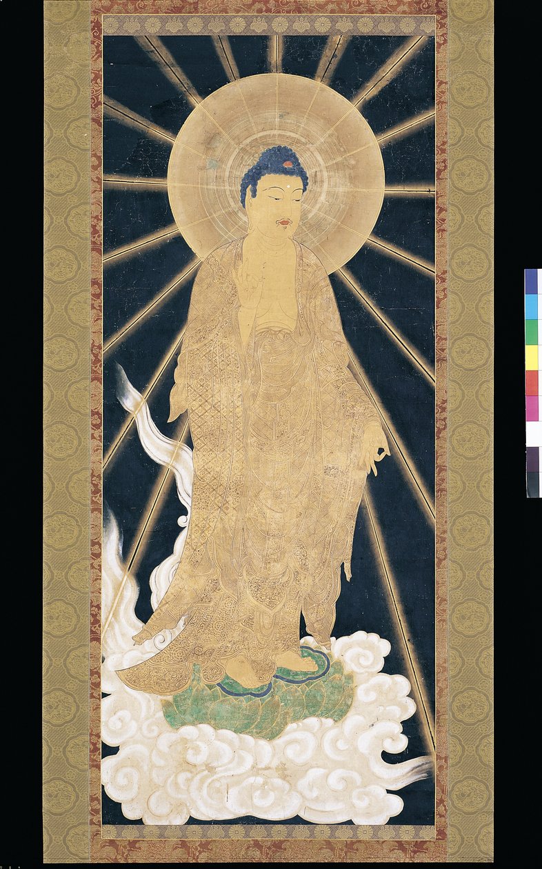 Amitabha (Amida) Triade die uit de Hemel Neerdaalt door Unknown artist
