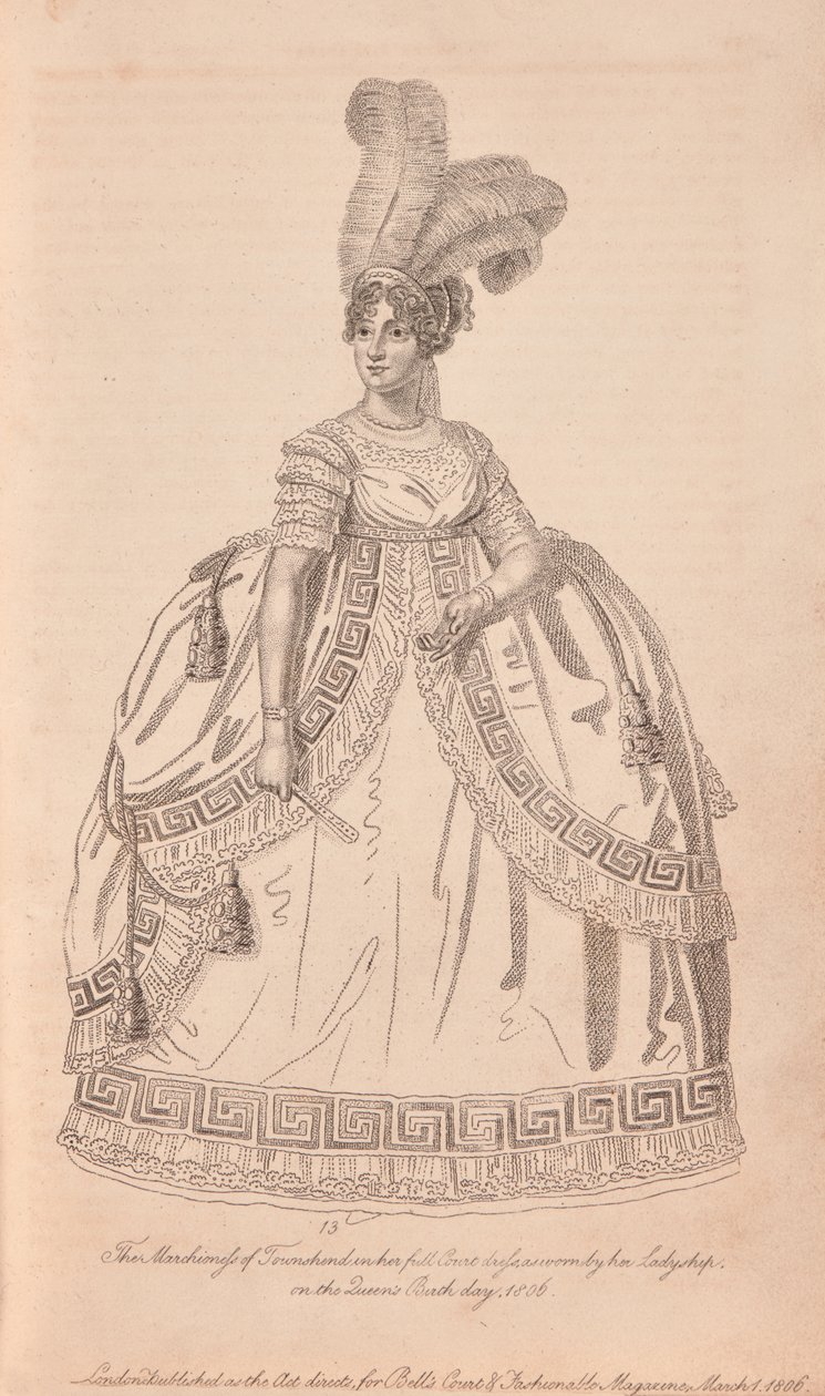 Anne Townshend, Markiezin Townshend in Volledige Hofkleding door Unknown artist