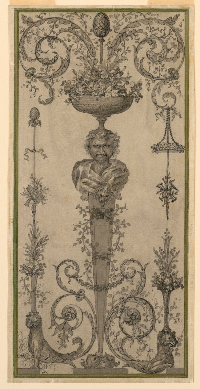 Arabesk ontwerp voor een paneel door Unknown artist