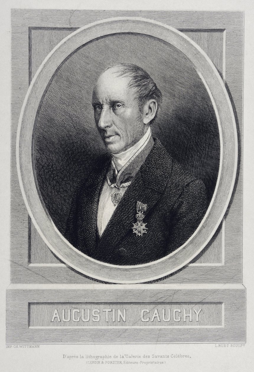 Augustin Louis Cauchy 1789-1857 Engelse wiskundige - gravure door Unknown artist
