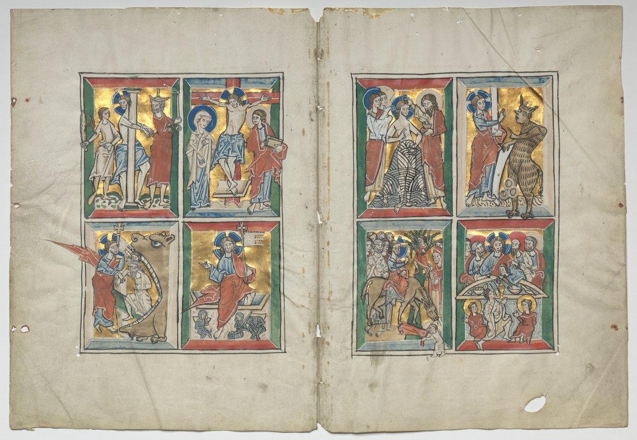 Bifolio met Scènes uit het Leven van Christus door Unknown artist