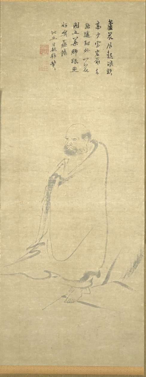 Bodhidharma Steekt de Yangzi over op een Riet door Unknown artist