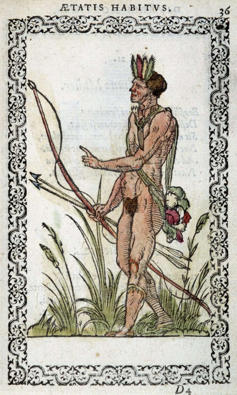 Braziliaan in "Habits et effigies", door Jean Sluperius in 1572 door Unknown artist