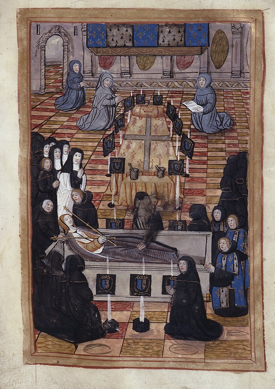 Begrafenis van Anne de Bretagne (1514) - Miniatuur door Unknown artist