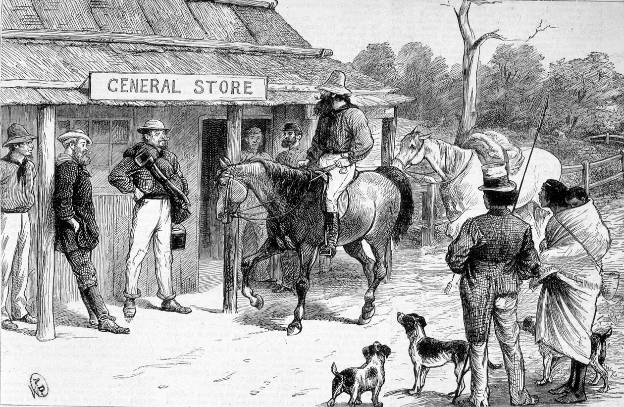 Bushwinkel in Australië, circa 1880. door Unknown artist