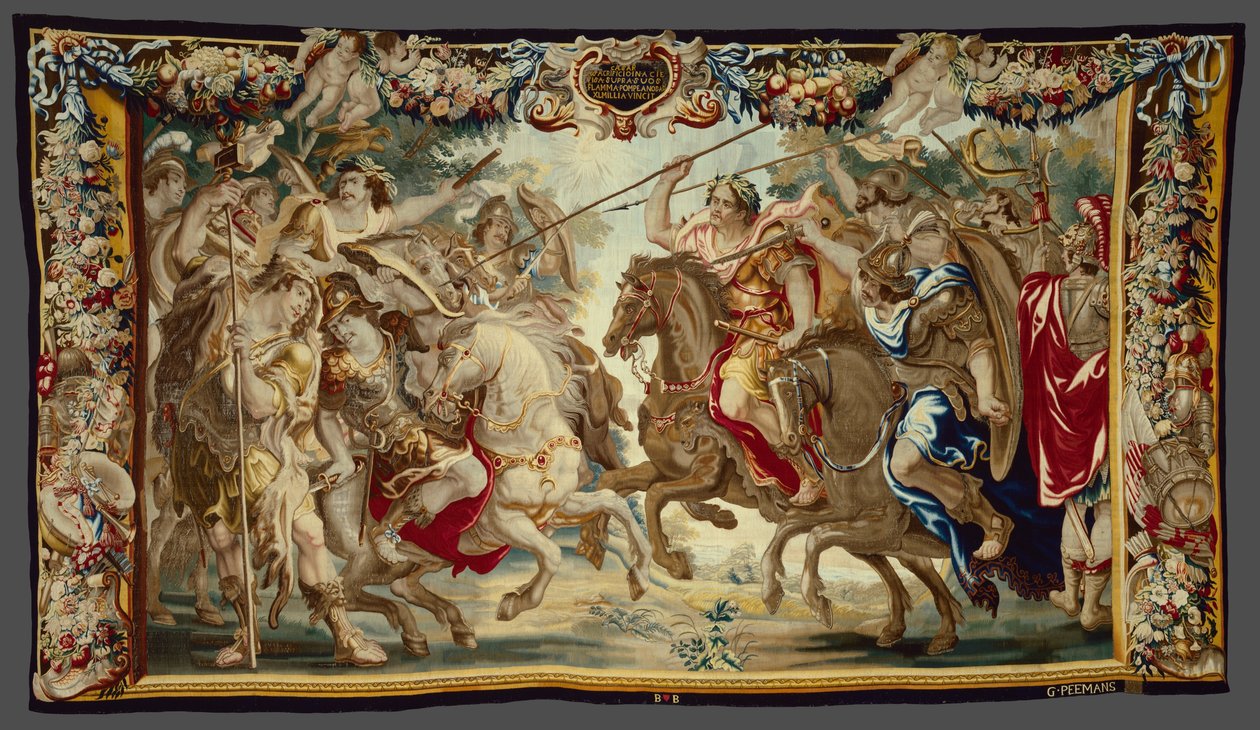 Caesar verslaat de troepen van Pompeius uit Het verhaal Caesar en Cleopatra door Unknown artist
