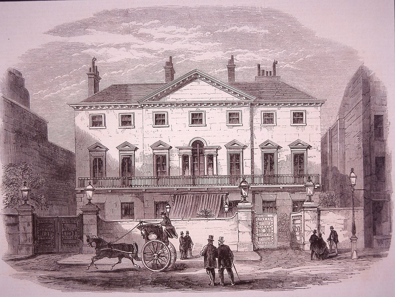 Cambridge House in Piccadilly in 1860, huis van PM Lord Palmerston door Unknown artist