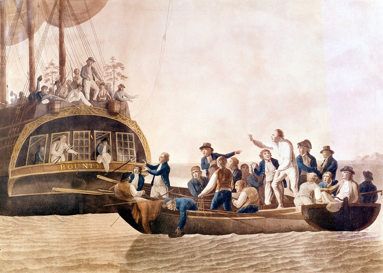 Kapitein William Bligh (1754 - 1817) van de Bounty verlaten door zijn bemanning door Unknown artist