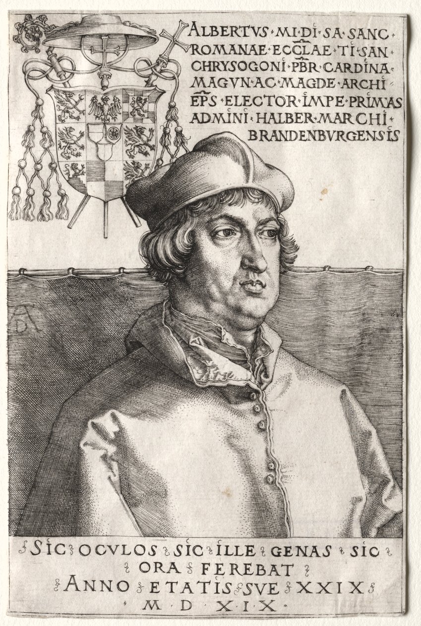 Kardinaal Albrecht van Brandenburg - De Kleine Plaat door Unknown artist