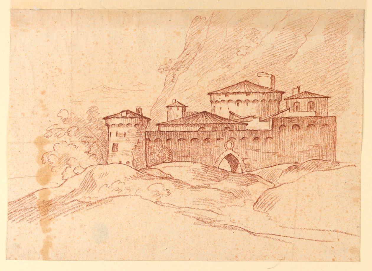 Kasteel in de bergen door Unknown artist