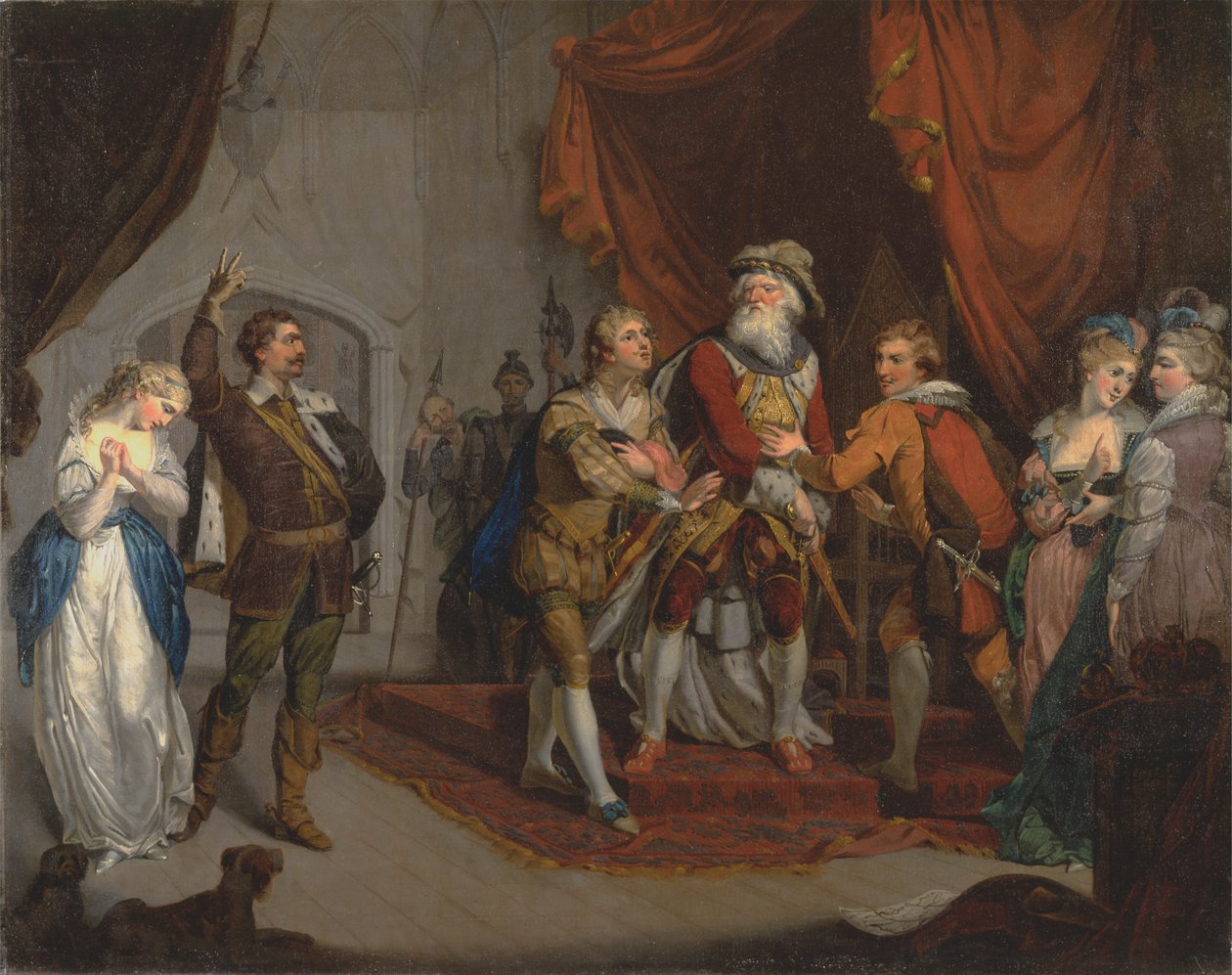 Cordelia Verdedigd door de Graaf van Kent, uit Shakespeare