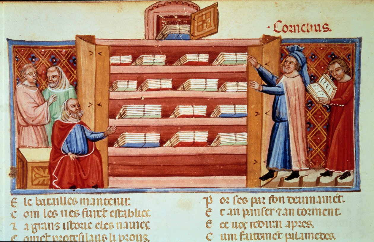 Cornelius Nepos ontdekt de geschiedenis van Troje door Unknown artist