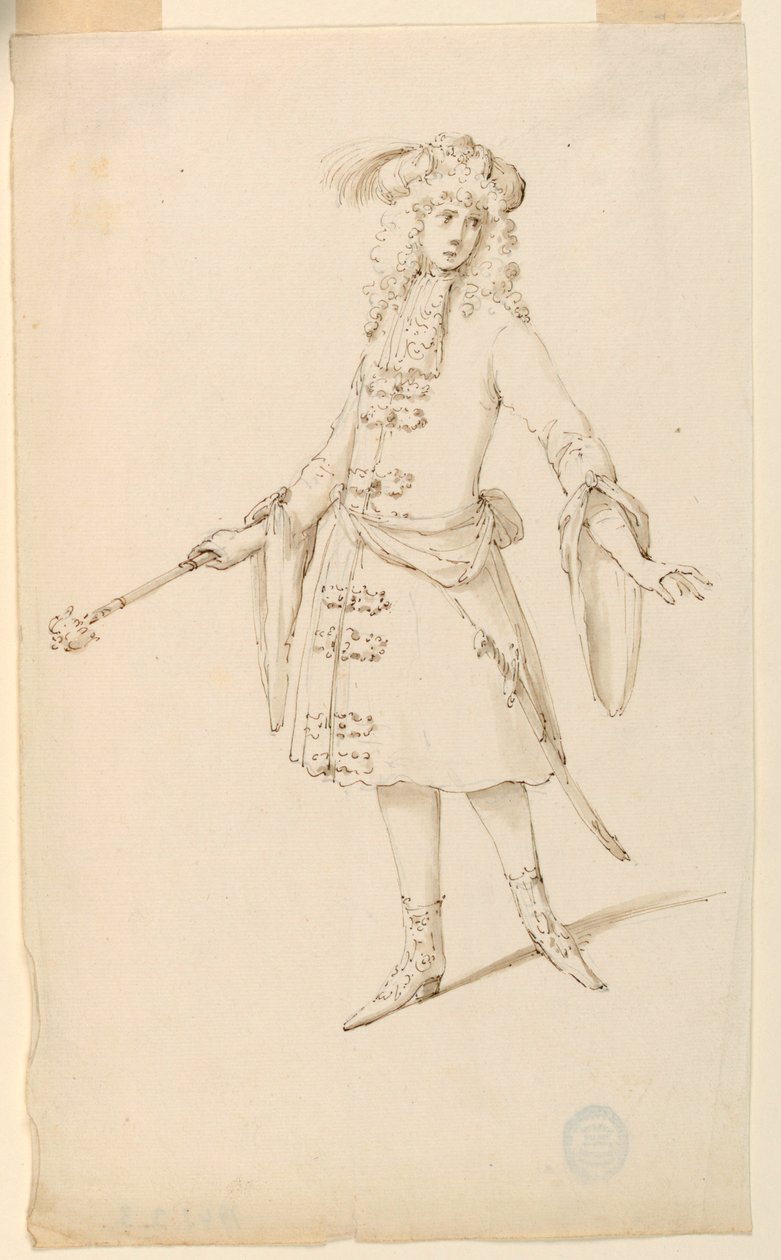 Kostuumontwerp: een edelman, koning of prins voor een ballet door Unknown artist