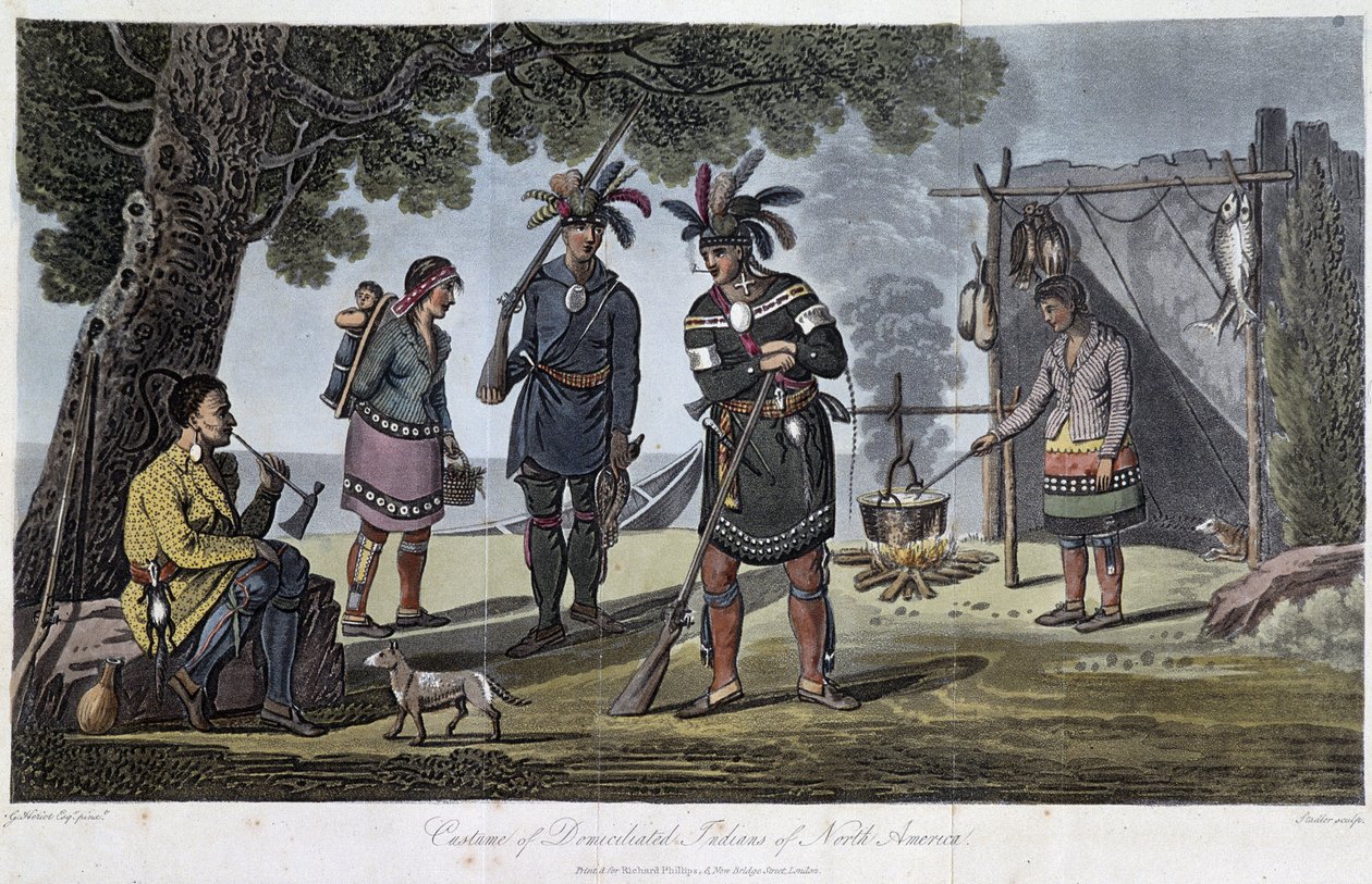 Kostuums van Gedomicilieerde Indianen van Noord-Amerika, door Heriot, George (1766-1844) door Unknown artist