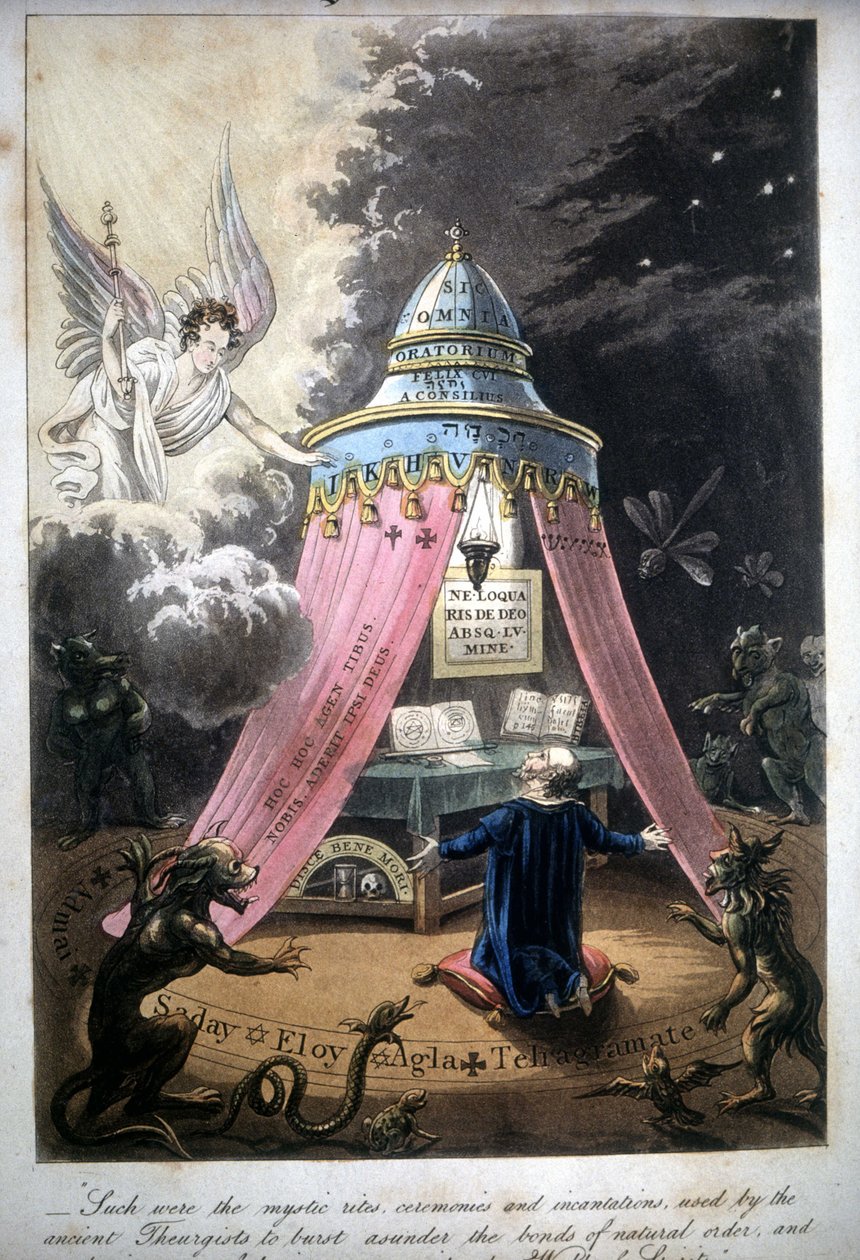 Magische ceremonie. Boek uit 1825. Bibl. Morando, Milaan. door Unknown artist
