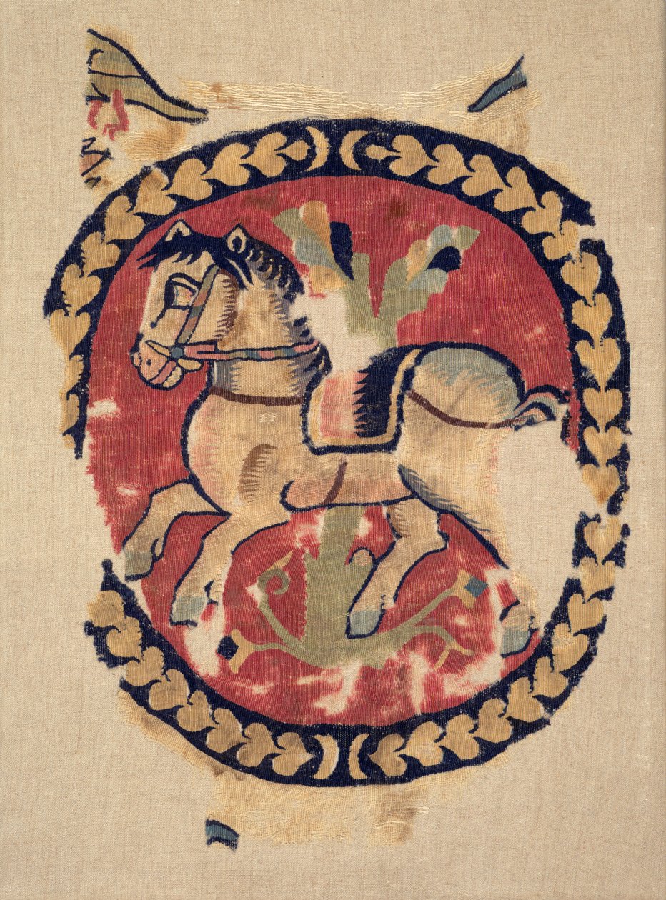 Gordijnfragment met Galopperend Paard door Unknown artist