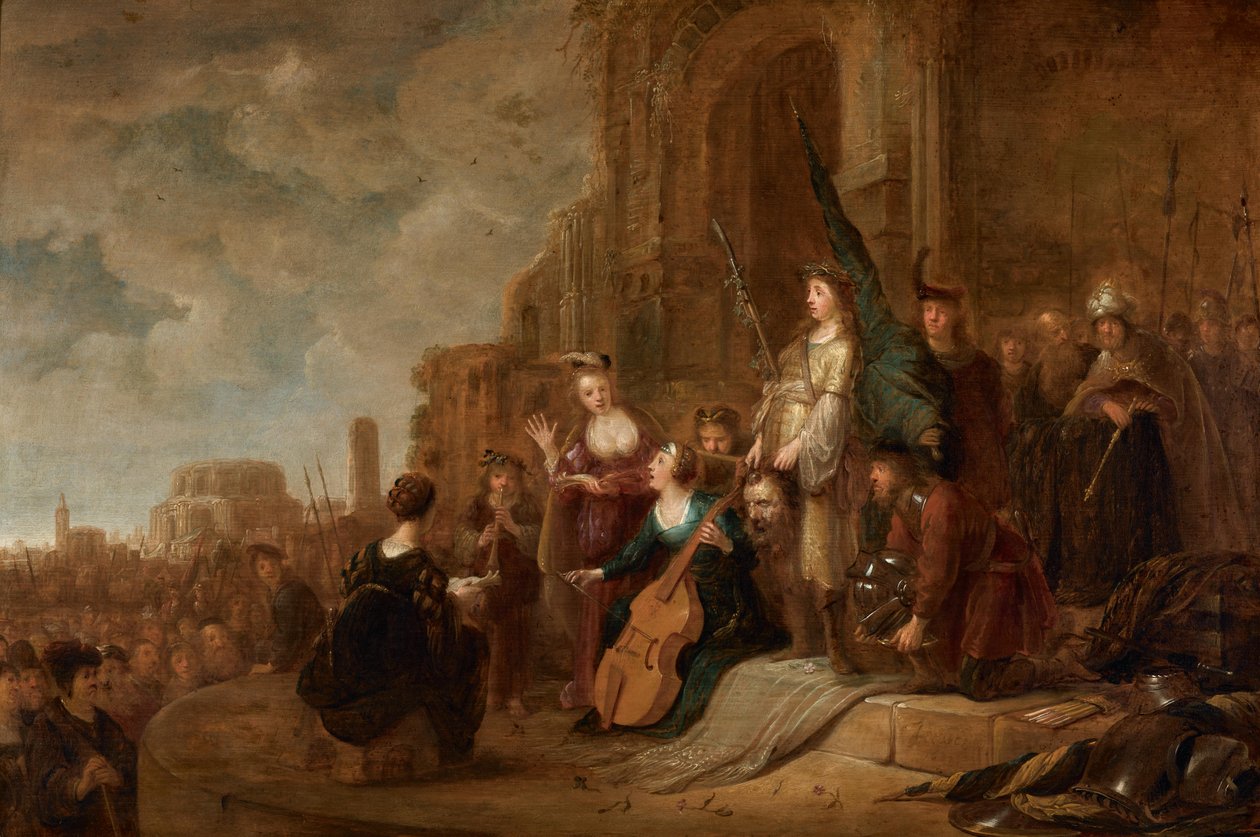 David met het hoofd van Goliath door Unknown artist