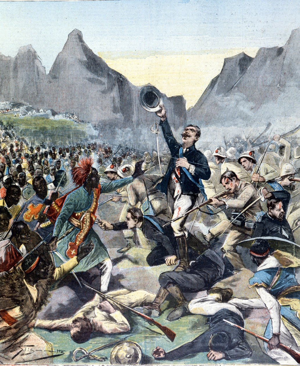 Dood van Dabormida tijdens de Slag bij Adoua (tussen Ethiopië en Italië) door Unknown artist