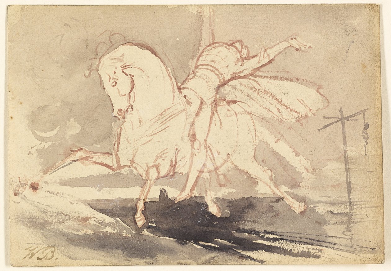 Dood op een wit paard door Unknown artist