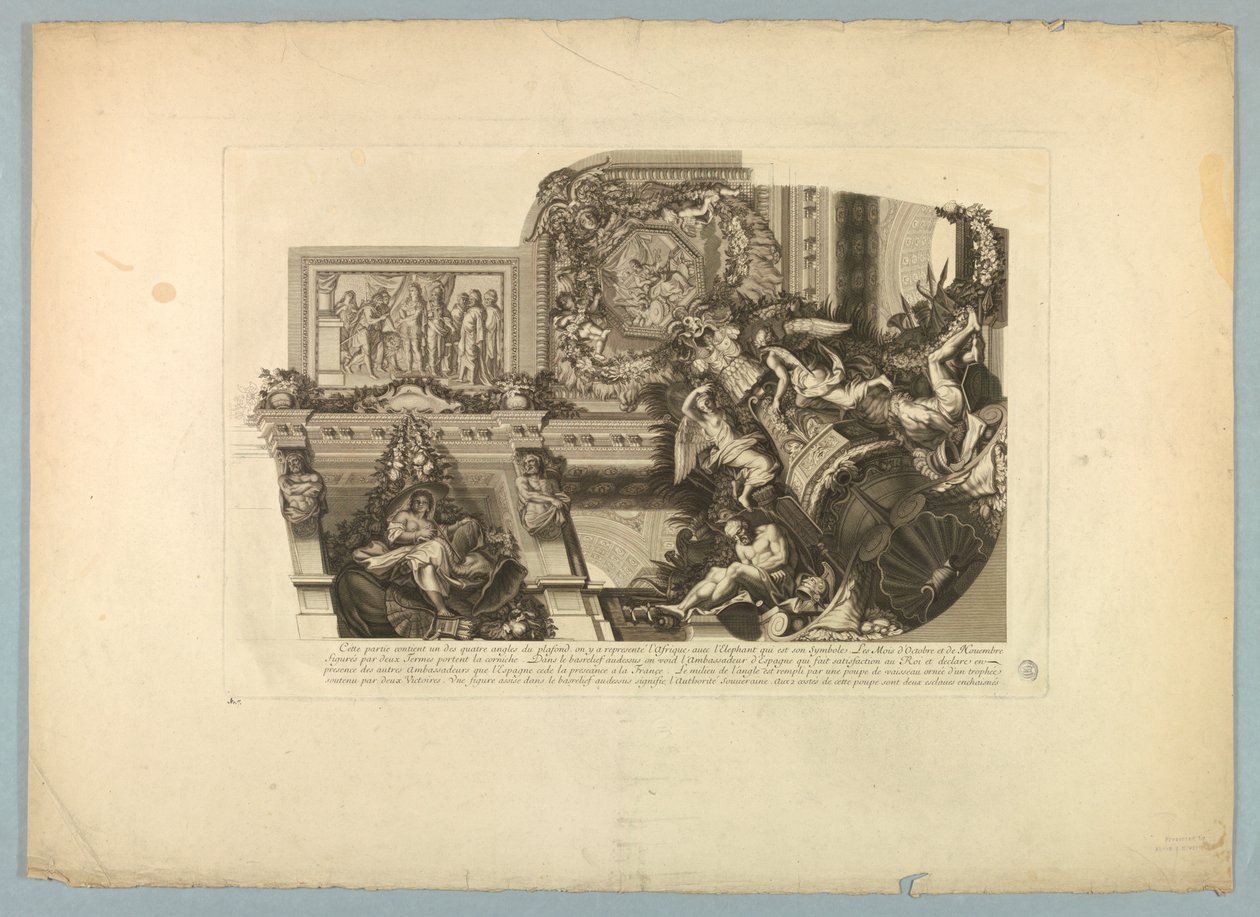 Decoraties door Lebrun en Mignard in het paleis van Versailles door Unknown artist