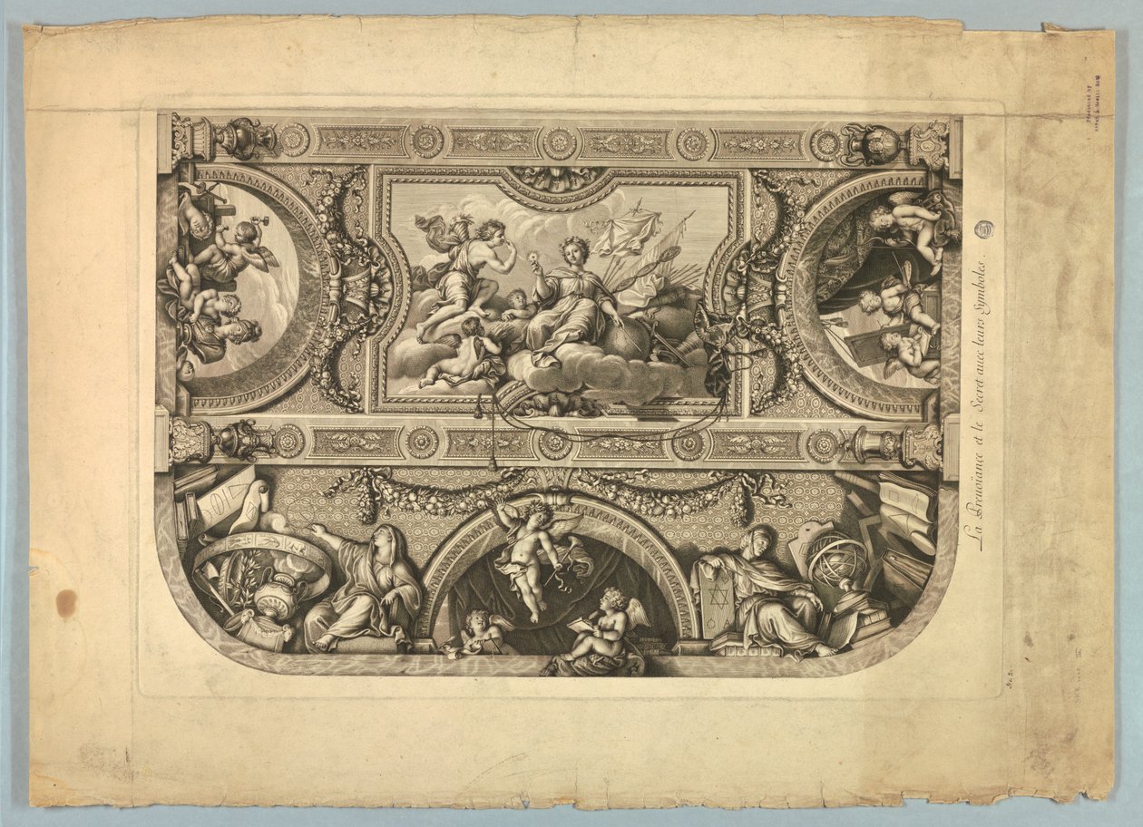 Decoraties door Lebrun en Mignard in het Paleis van Versailles door Unknown artist