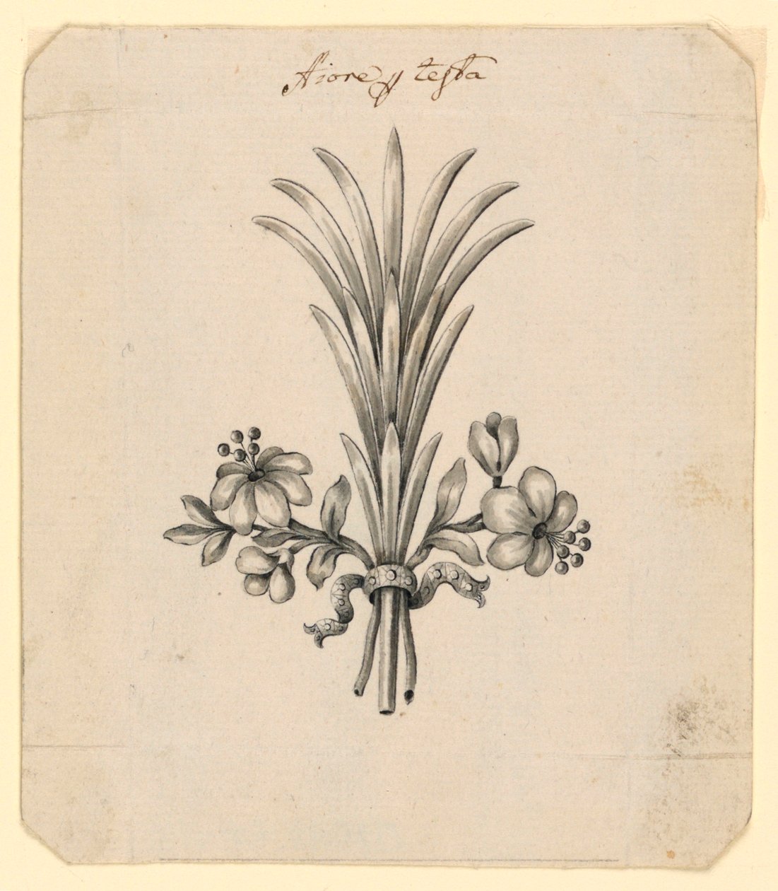 Ontwerp voor bloemen als haardracht door Unknown artist