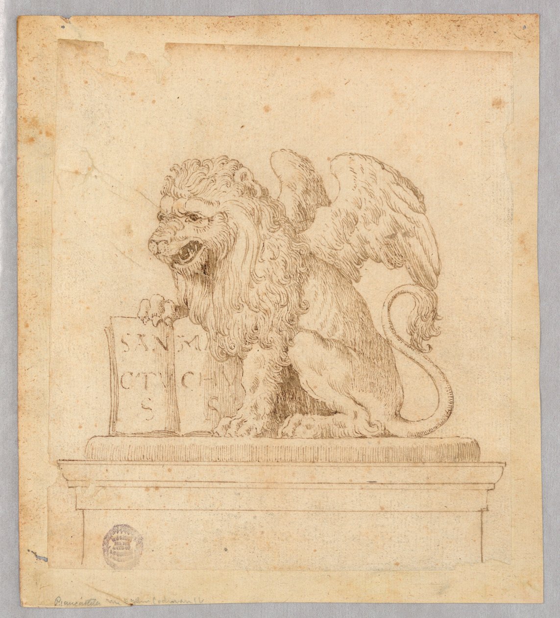 Ontwerp voor Beeldhouwwerk van de Gevleugelde Leeuw van Sint Marcus door Unknown artist