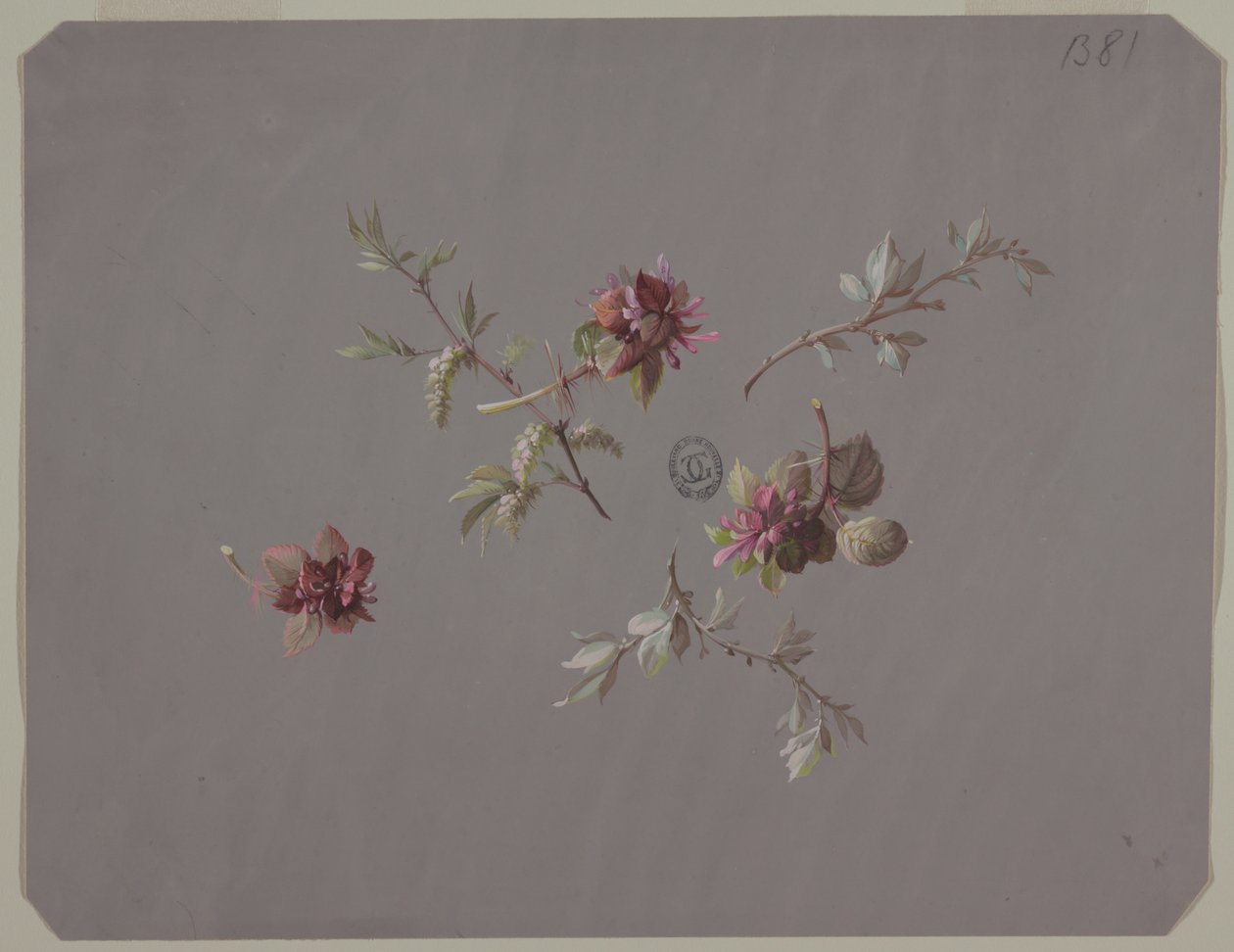 Ontwerp voor Behang en Textiel: Bloemen door Unknown artist