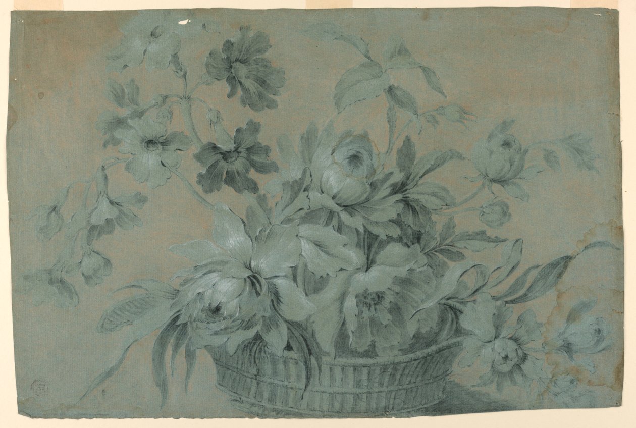 Ontwerp voor een Bloemenmandmotief door Unknown artist