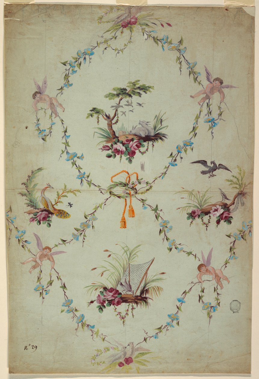 Ontwerp voor een zijden brokaat door Unknown artist