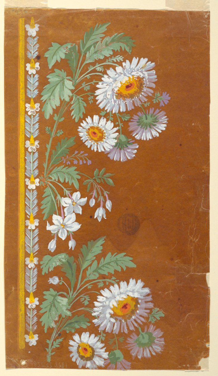 Ontwerp voor een borduurrand door Unknown artist