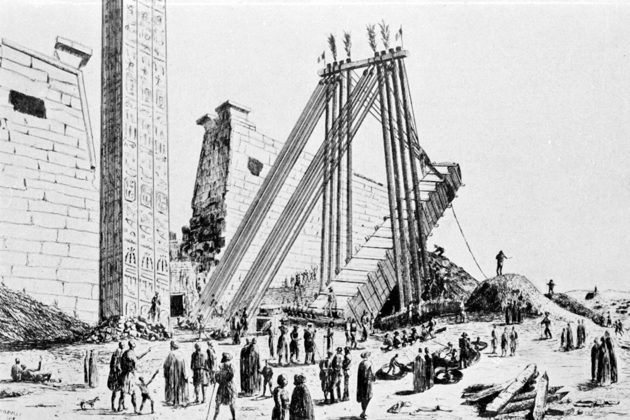 Verplaatsing van de obelisk van Luxor in 1829. door Unknown artist