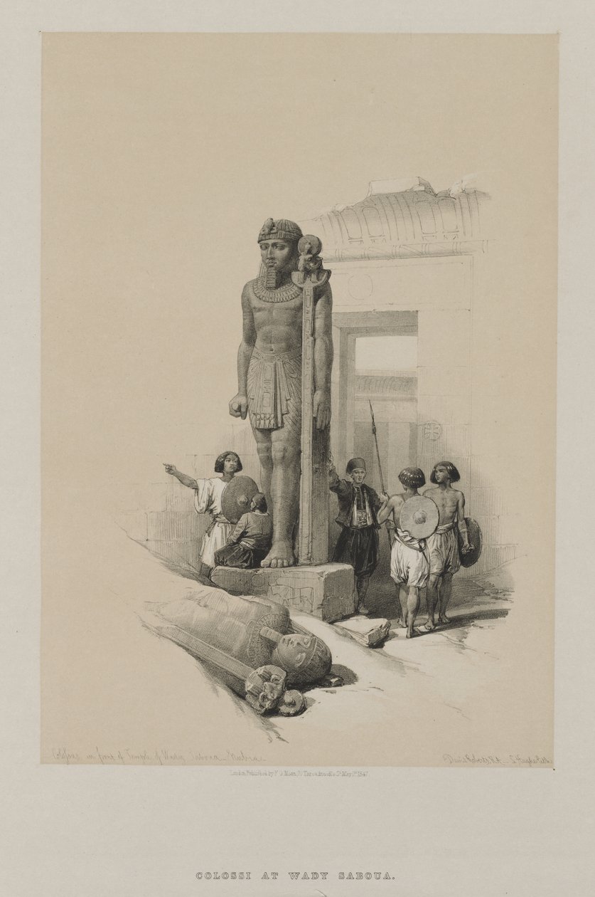 Egypte en Nubië, Deel II: Kolossus voor de Tempel bij Wady Saboua, Nubië door Unknown artist