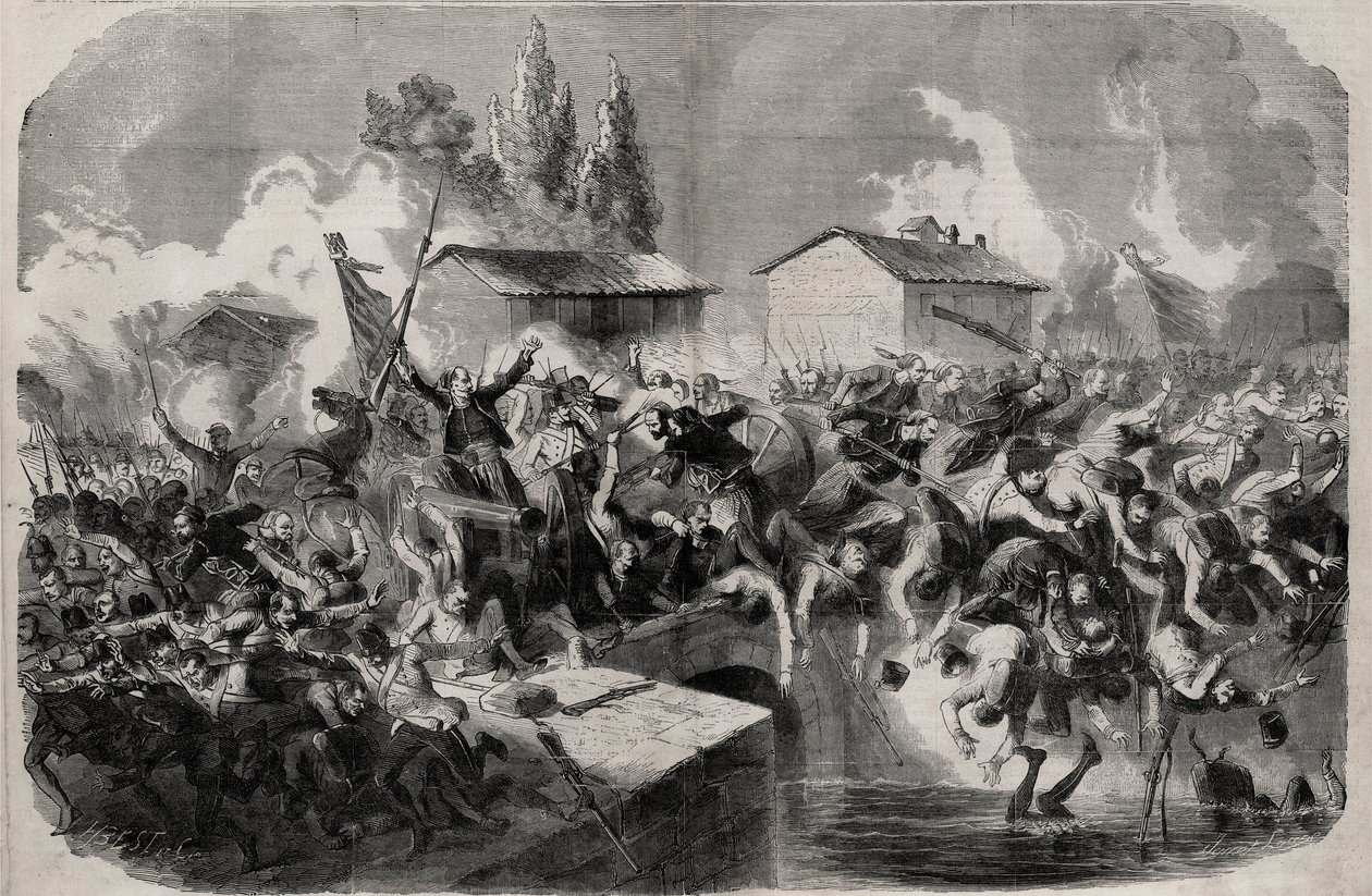 Episode in de Slag bij Palestro, 31 mei door Unknown artist