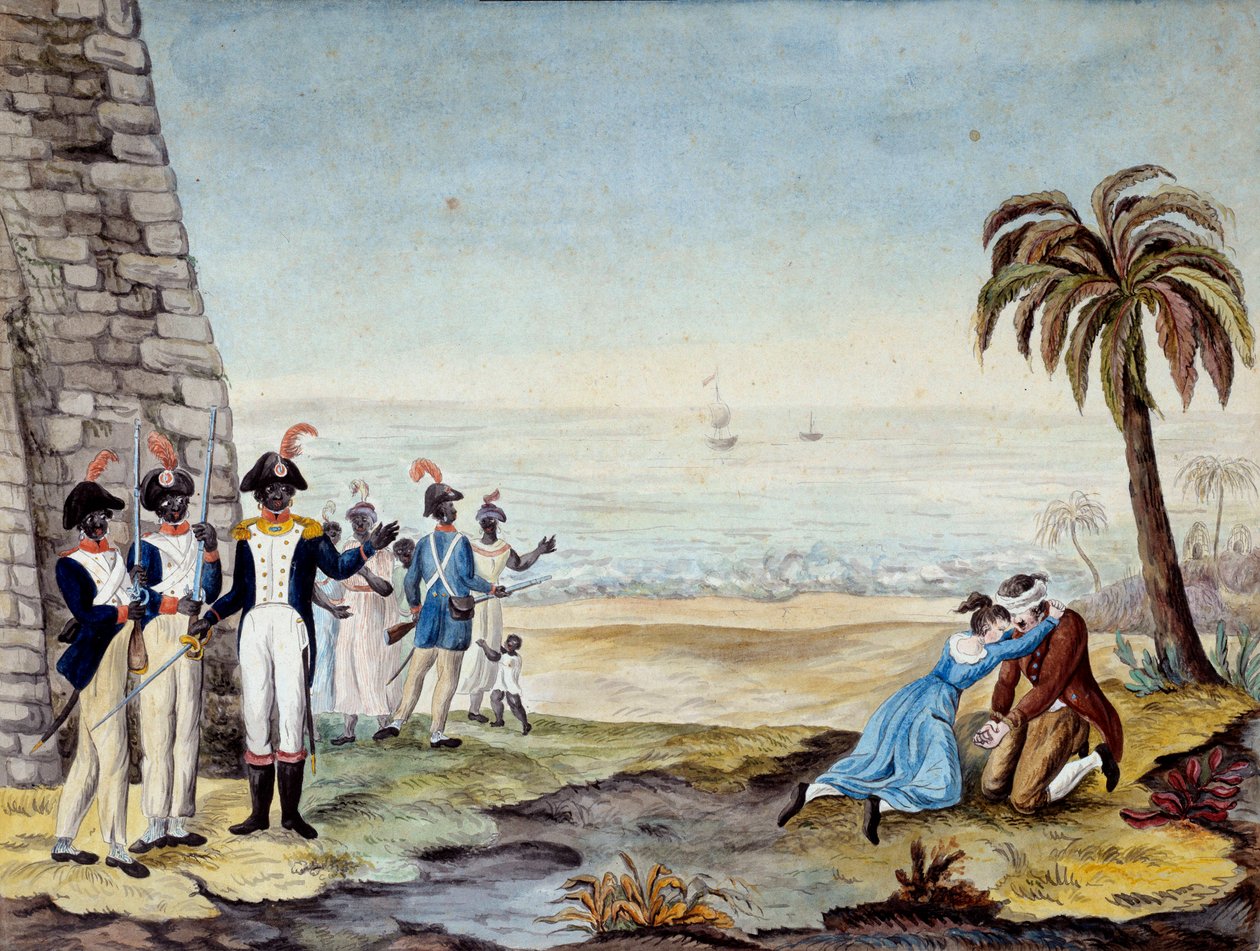 Executie van een kolonist tijdens de opstand in Santo Domingo in 1791 door Unknown artist