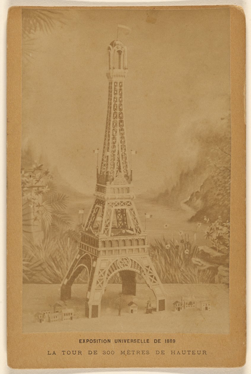 Wereldtentoonstelling van 1889. De 300 meter hoge toren. door Unknown artist