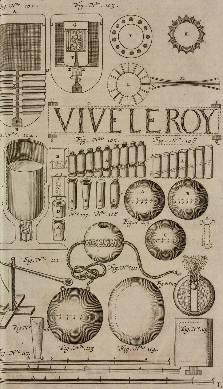 Voetzoekers en vuurwerk, gravure uit Grand Art d