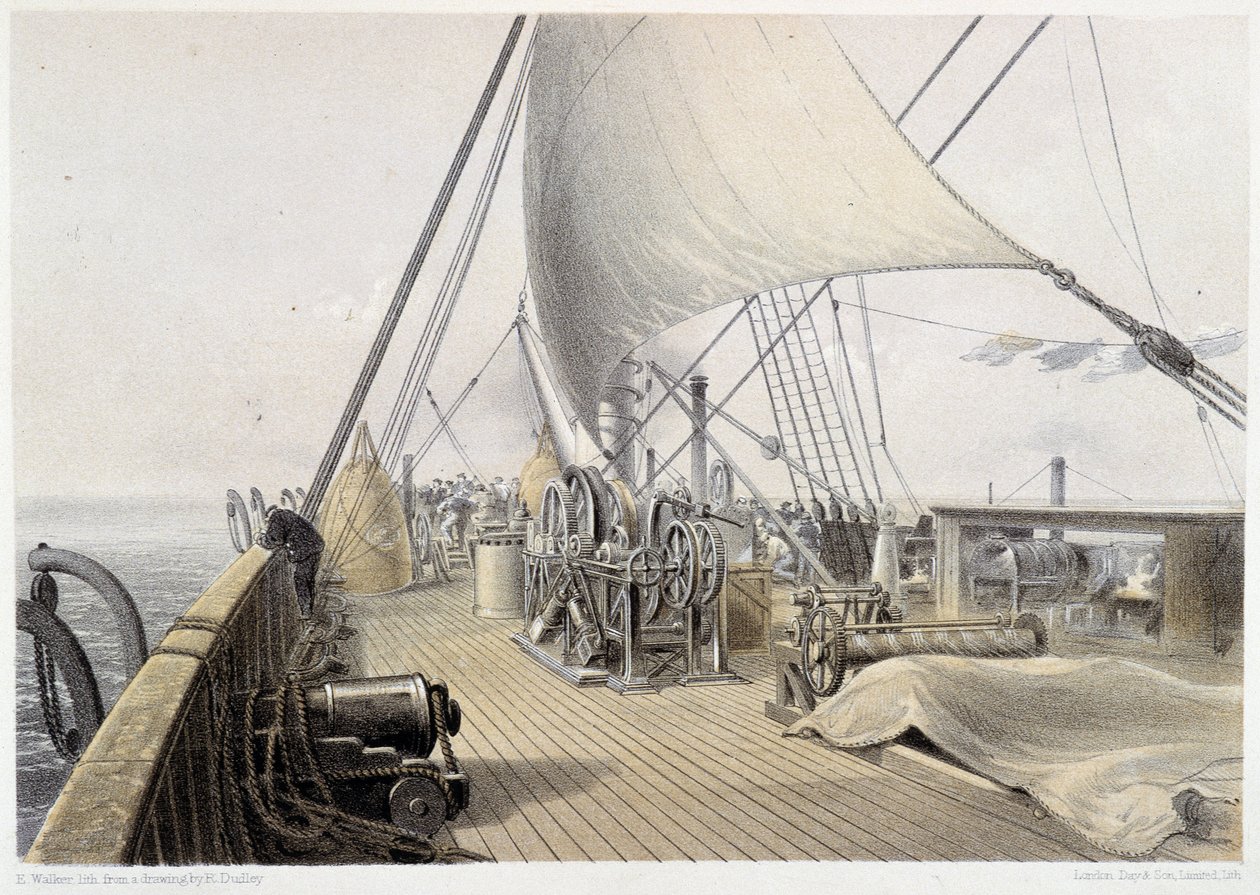 Voordek vrijgemaakt voor de laatste poging tot grijpen, 11 augustus 1858 - in 