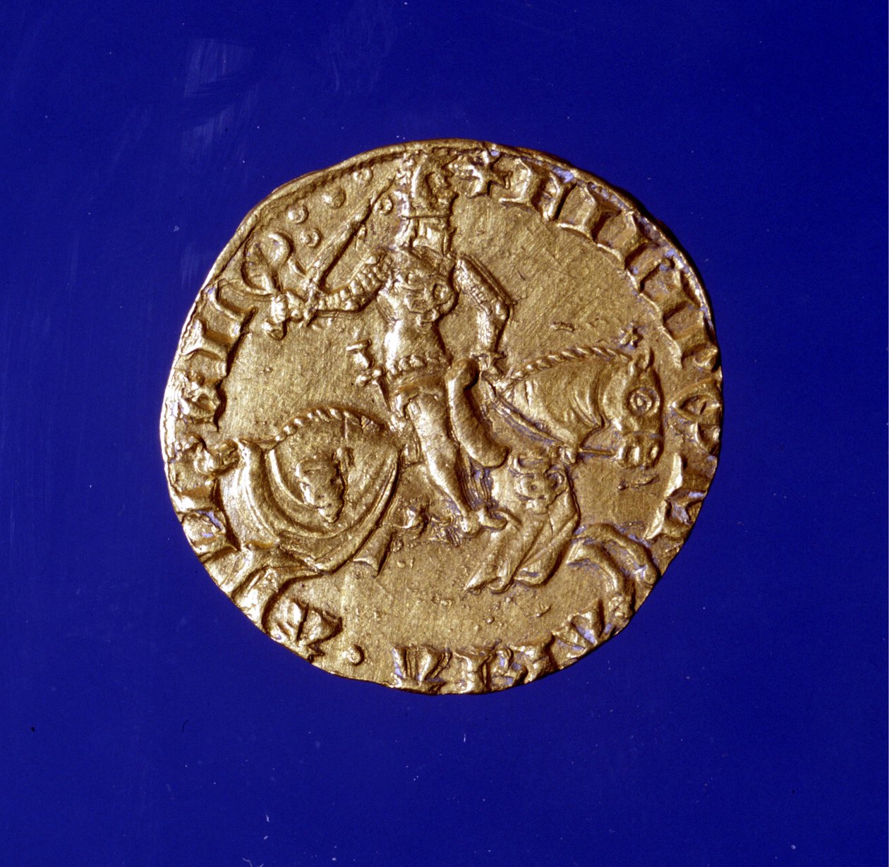 Gouden munt met de beeltenis van Filippo Maria Visconti (1392 - 1447). door Unknown artist