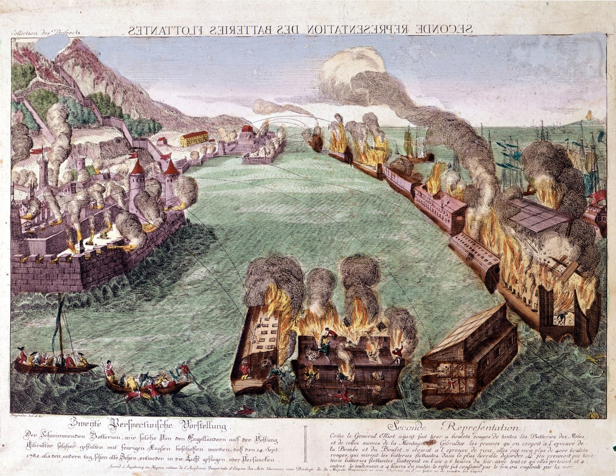 Grote Belegering van Gibraltar 1779-1783 (gravure) door Unknown artist