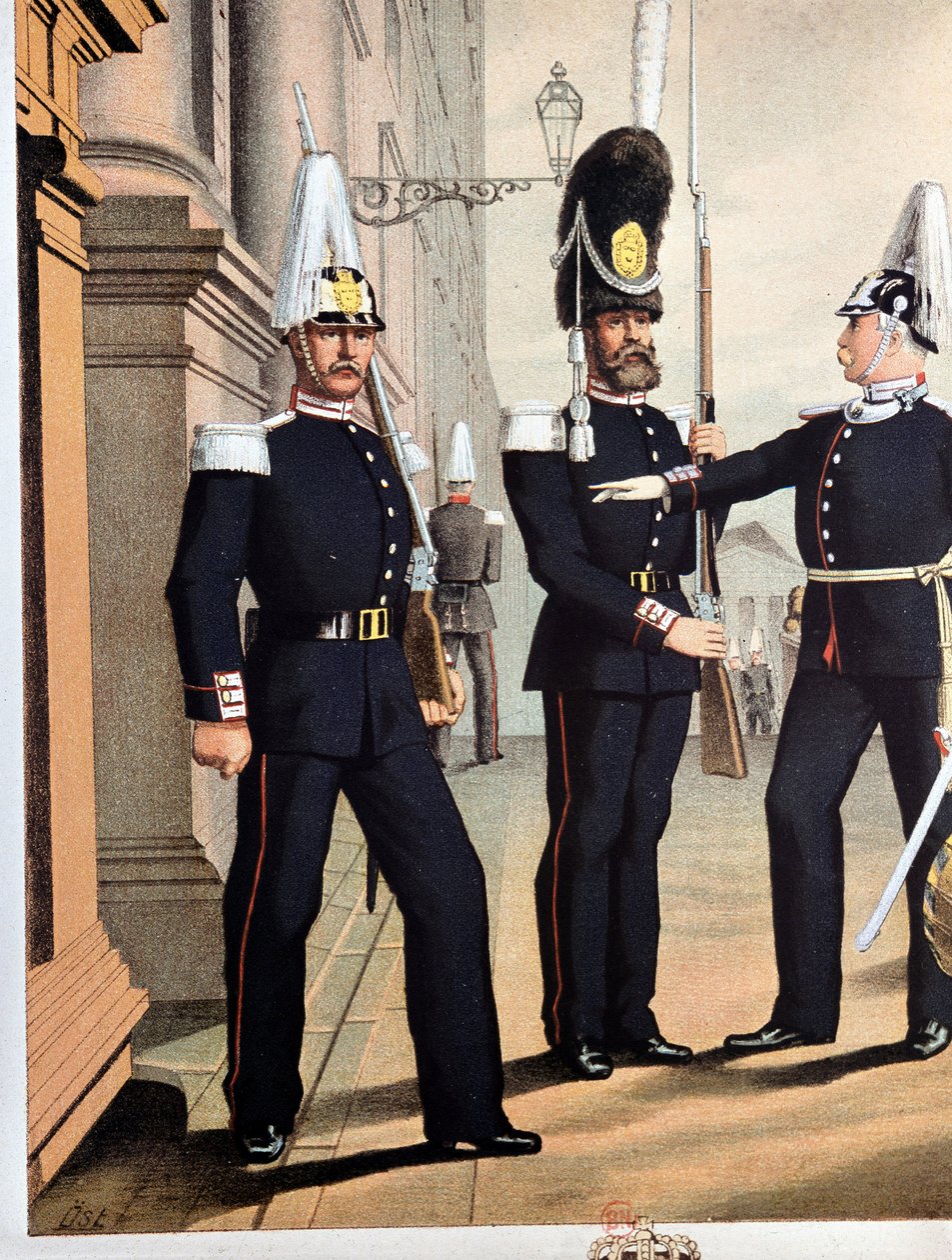 Grenadiers van de Zweedse Garde, v.1890 door Unknown artist