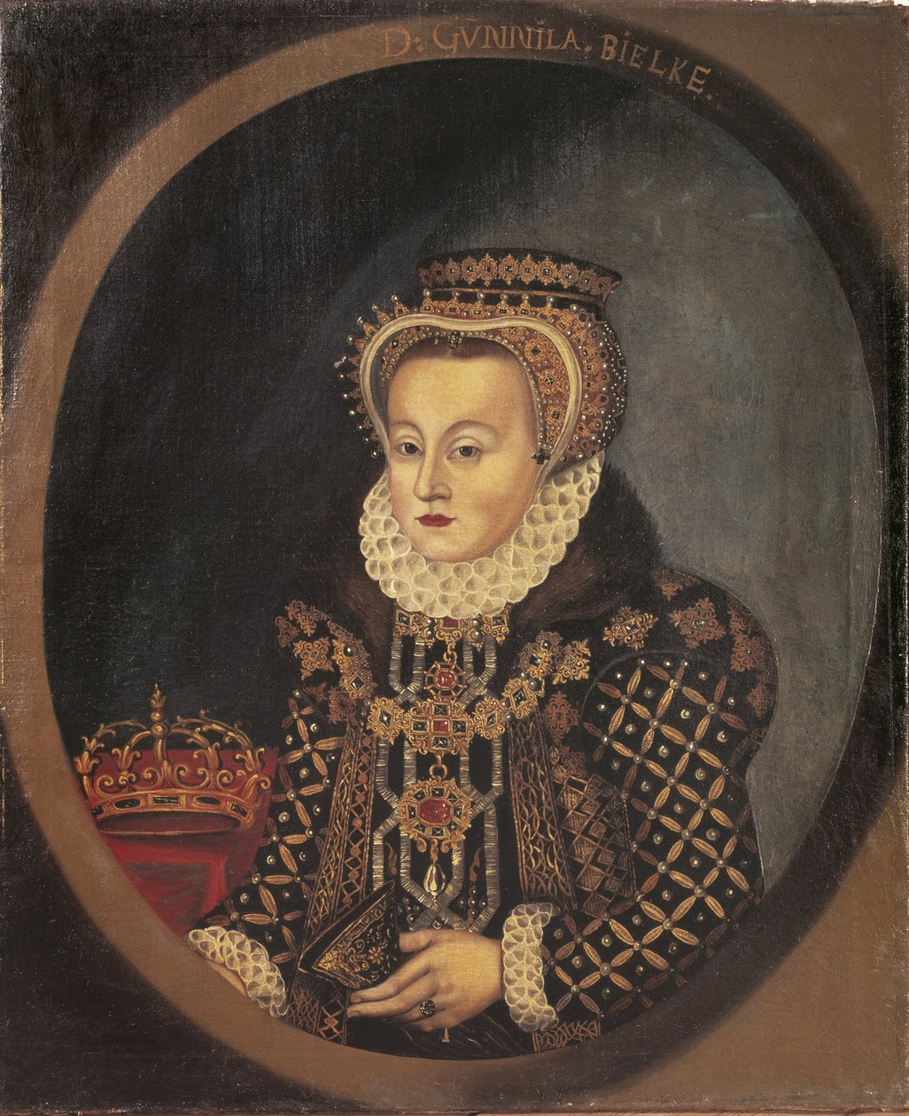Gunilla Bielke, koningin-gemalin van Zweden - Portret van Gunilla Bielke (1568-1597), Koningin van Zweden, Anoniem door Unknown artist