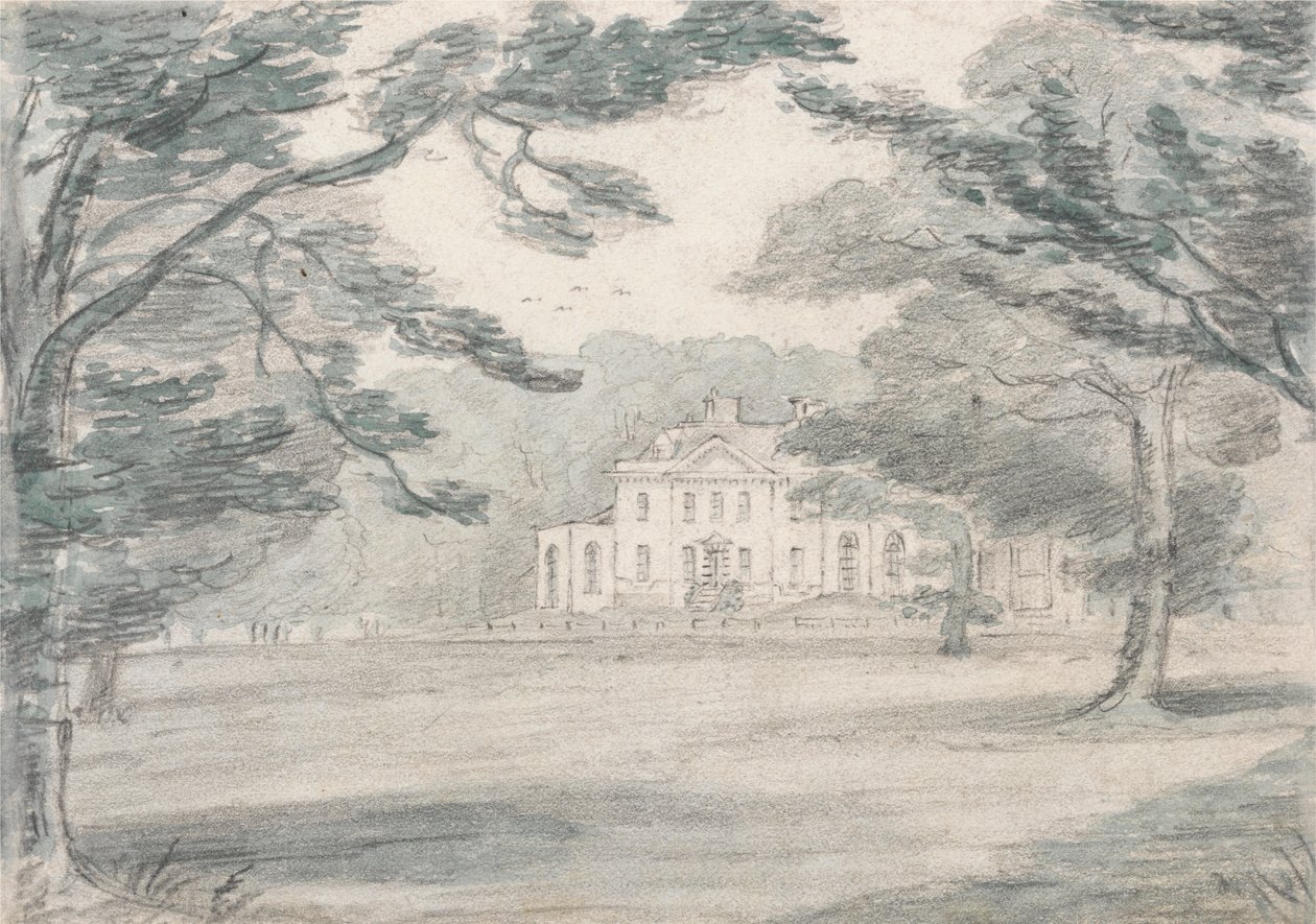 Havering Bower, Essex (Een Uitzicht op een Landhuis) door Unknown artist