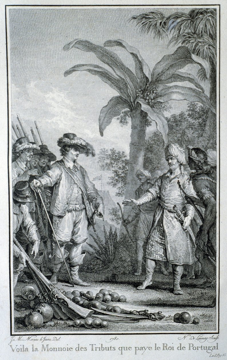 Hier is de munt van schattingen die de koning van Portugal betaalt: handel van de Portugezen in de koloniën - in 