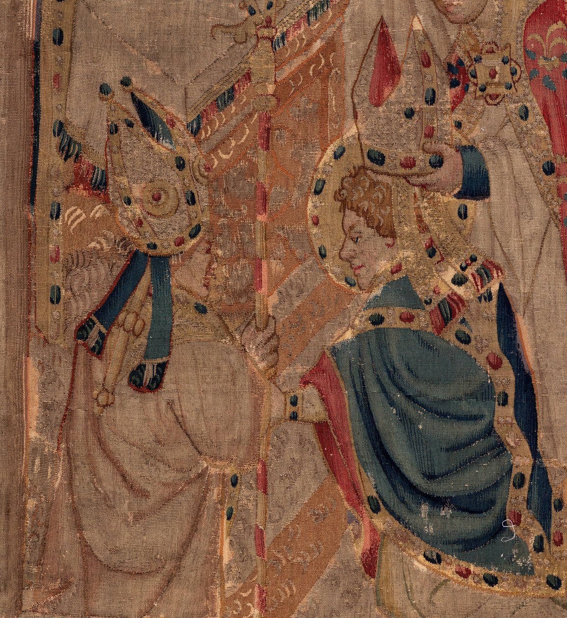 Geschiedenis van Sint Piat en Sint Eleuthère, Scene 10: Sint Eleuthère wordt gewijd als bisschop (detail) door Unknown artist